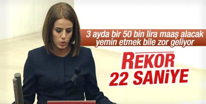 HDP'li Ayşe Acar Başaran yine 22 saniyede yemin etti