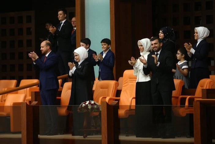Başkan Erdoğan'ın yemin töreninde aile tam kadro locada