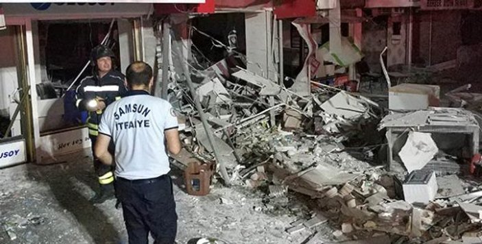 Samsun'da patlama: 5 iş yeri zarar gördü