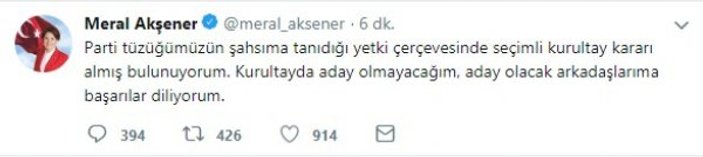 Meral Akşener istifa etti