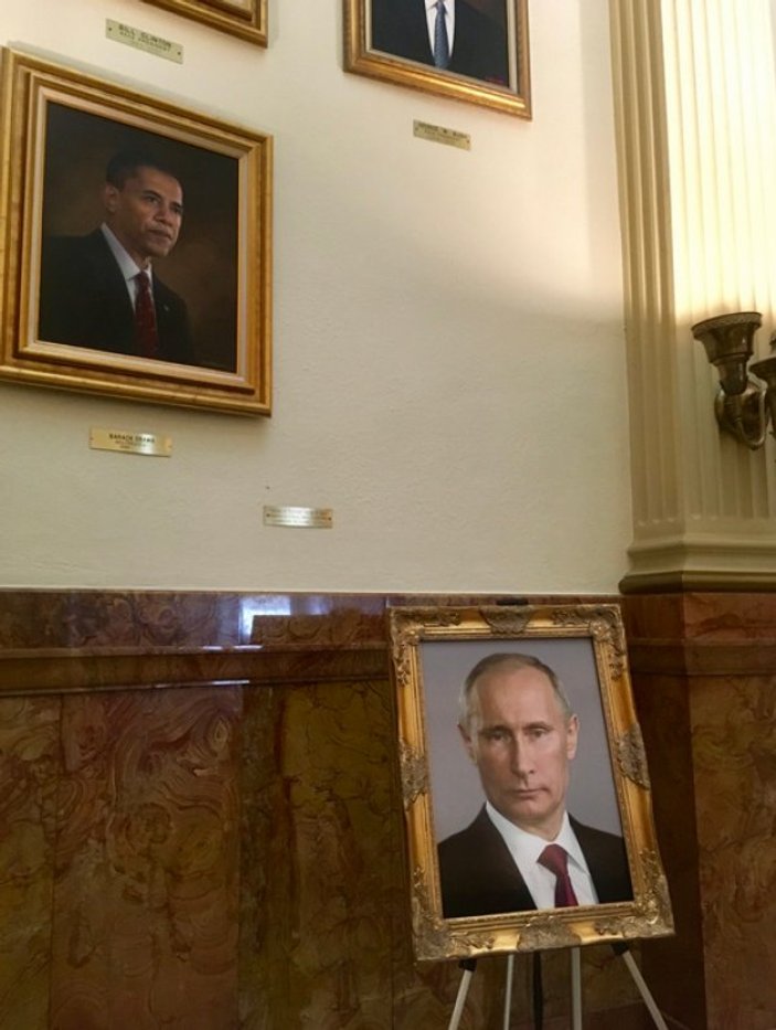 ABD'de Putin portreli protesto