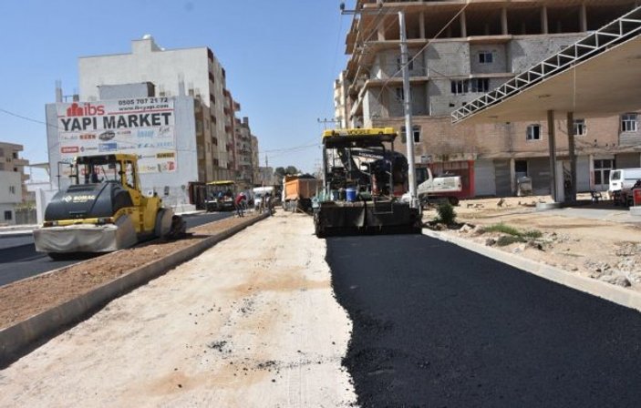 Nusaybin'de terör mağdurları için asfalt çalışması