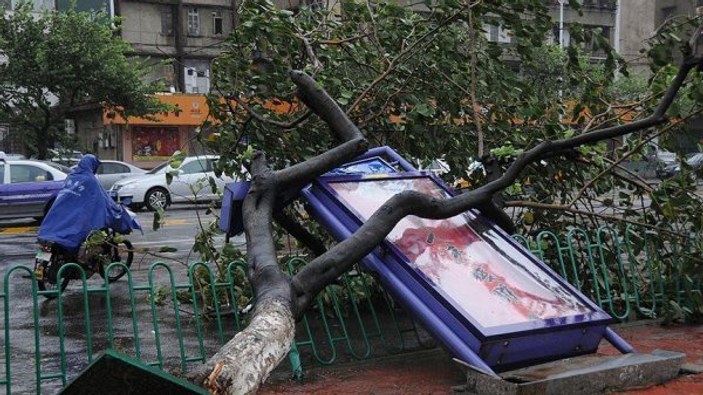 Çin'de çıkan tayfun için mavi alarm verildi
