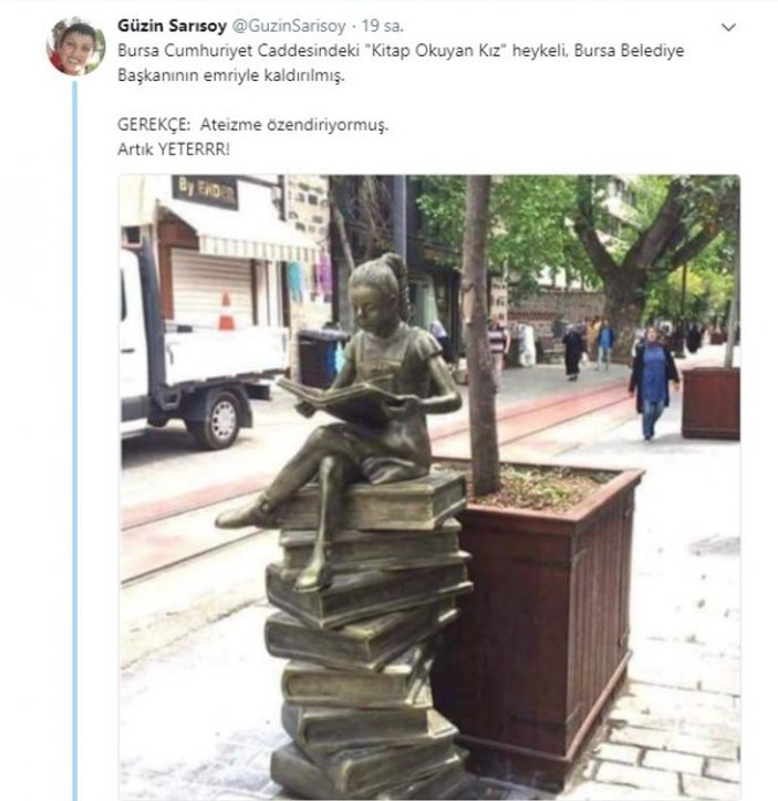 Bursa'da heykel üzerinden provokasyon