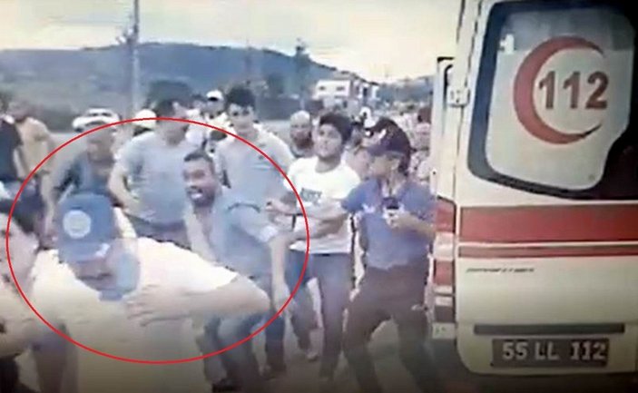 Samsun'da 112 Acil Servis şoförünün darbedildiği anlar