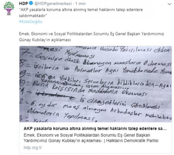 HDP'nin 'işçilerin yanındayız' yalanı