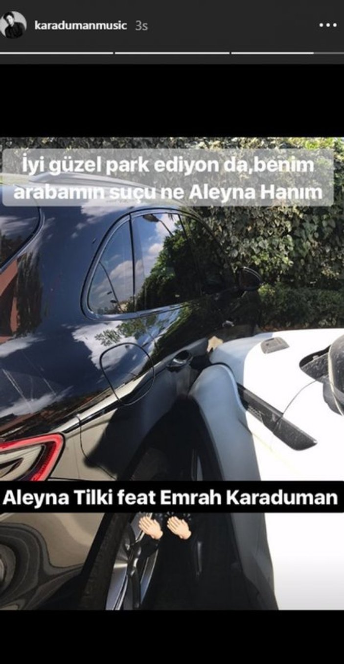 Aleyna Tilki, Emrah Karaduman'ın aracına çarptı