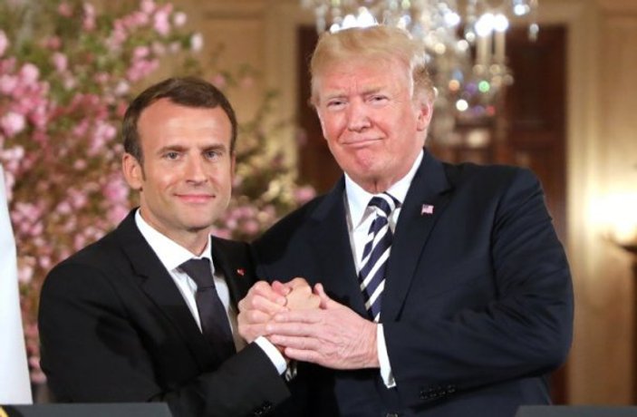 Trump ile Macron'un gergin buluşması