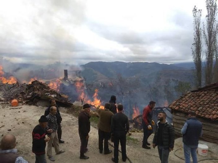 Kastamonu'da yangın: 8 ev, 1 ahır yandı