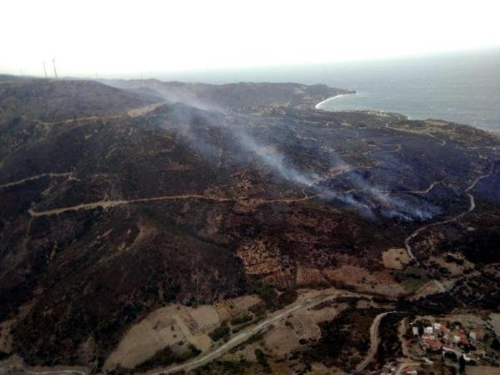 İzmir'de otluk ve tarım arazisinde yangın