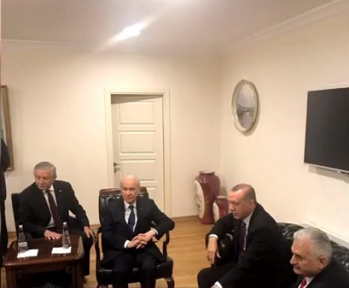Meclis'te Erdoğan-Bahçeli görüşmesi