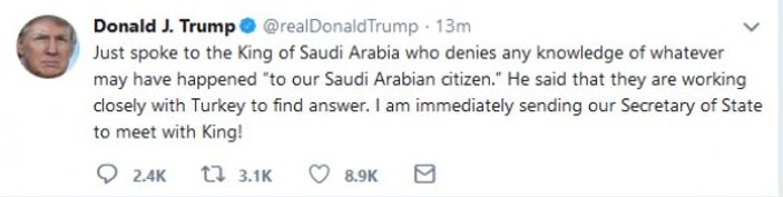 Trump Suudi Kral Selman'a bakanını gönderiyor