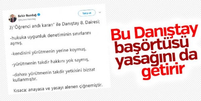 Adalet Bakanı Gül'den Danıştay'ın kararına tepki