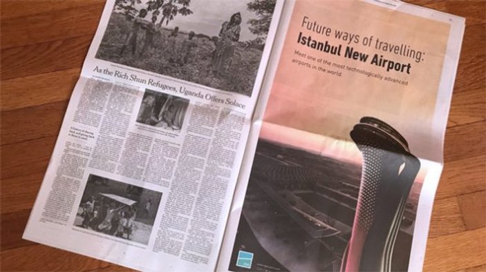 İstanbul Havalimanı için NYT'de tam sayfa ilan