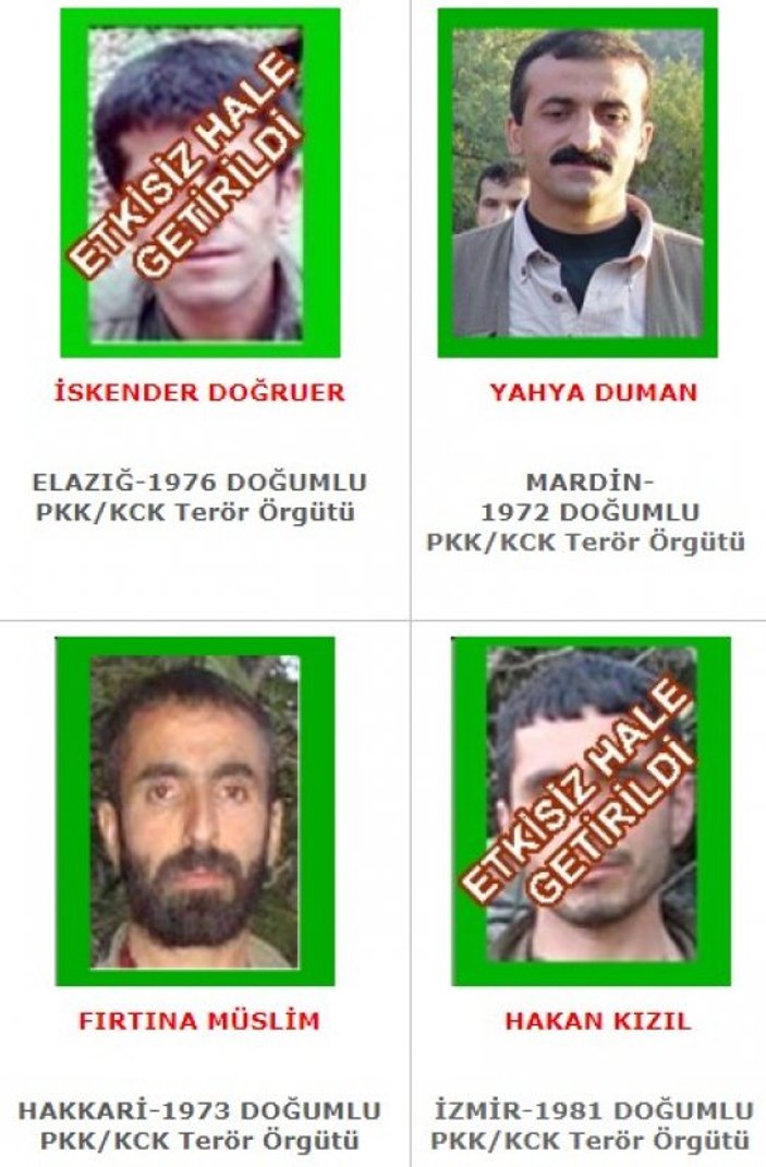Şırnak'ta yeşil kategorideki terörist öldürüldü