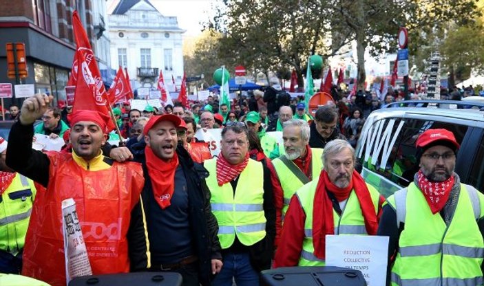Belçika'da emeklilik hakları protestosu