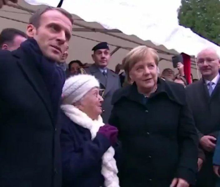 101 yaşındaki kadın Merkel'i Macron'un eşi sandı