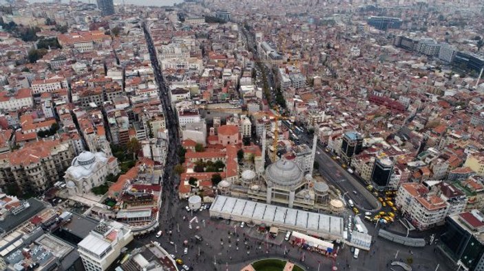 Taksim Camii inşaatında gelinen nokta görüntülendi
