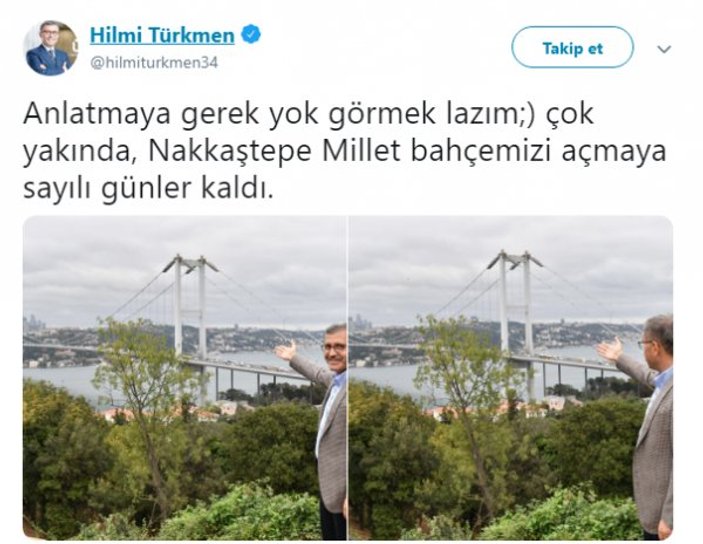 Hilmi Türkmen sözünü tuttu: Nakkaştepe Millet Bahçesi