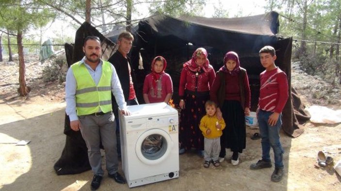 Mersin'de yörük kadınları çamaşır makinesine kavuştu