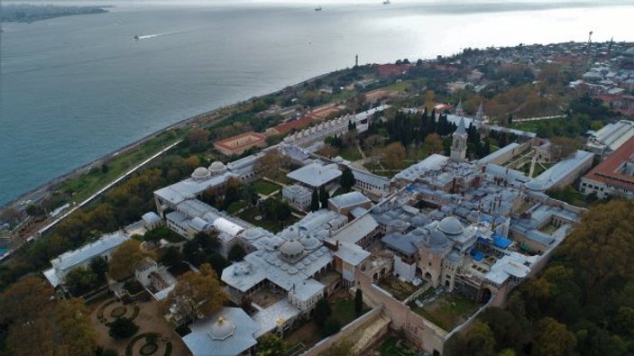 Restorasyon geçiren Topkapı Sarayı havadan görüntülendi