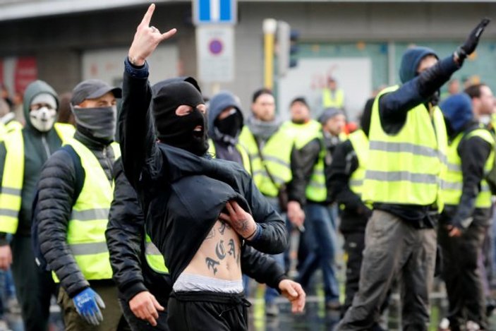 'Sarı Yelekliler'in protestosu Brüksel'e sıçradı