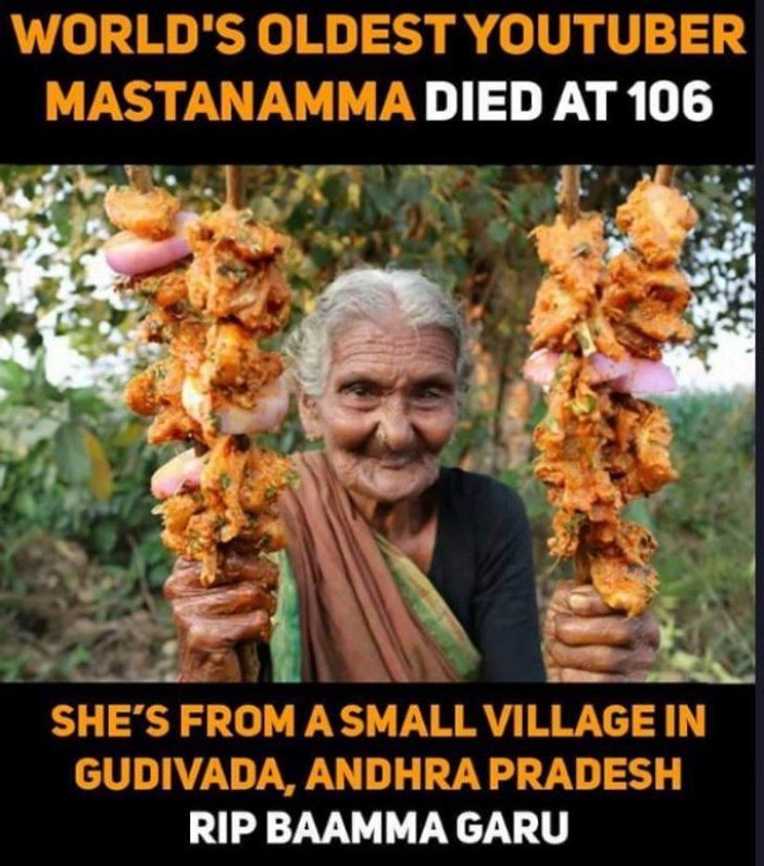 YouTuber Mastanamma 107 yaşında hayatını kaybetti
