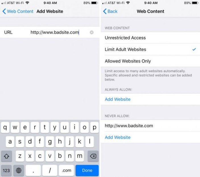 iPhone'da herhangi bir web sitesi nasıl engellenir