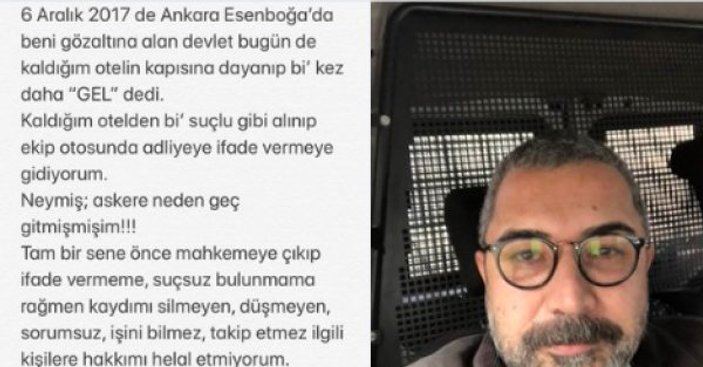 Gazeteci Veyis Ateş polis aracından mesaj attı