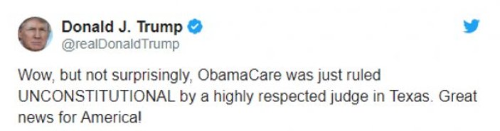 Obamacare iptal edildi