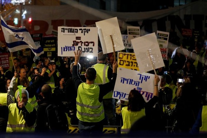 İsrail'de Sarı Yelekliler protestosu