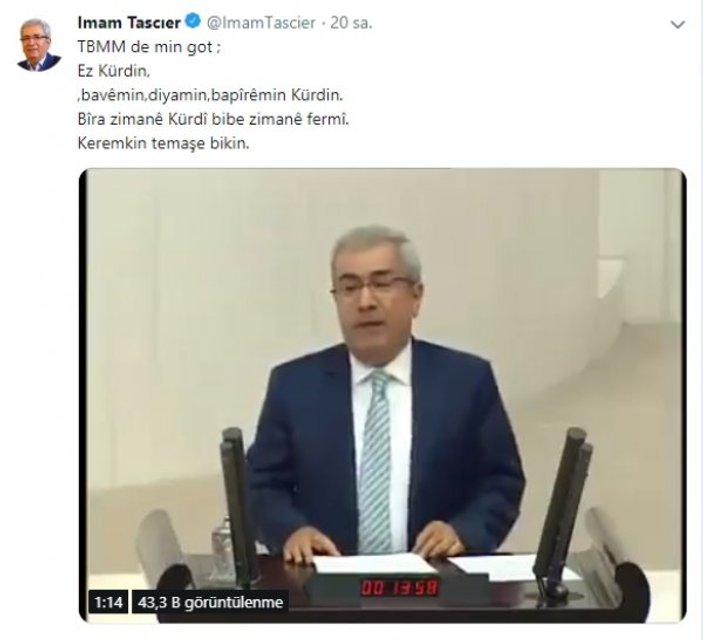 HDP'li İmam Taşçıer, Meclis'te Kürtçe konuştu