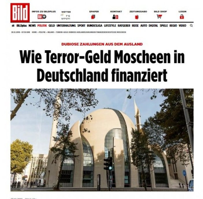 Alman Bild gazetesinden tepki çeken cami haberi