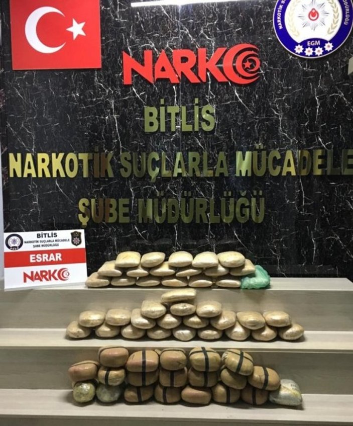 Bitlis’te 61 kilo esrar yakalandı