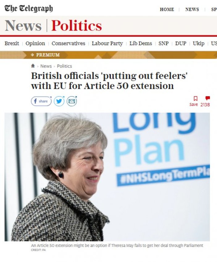 İngiliz basını: Brexit ertelenebilir