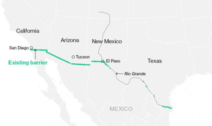 Trump Meksika sınırına 'özel' tasarımlı duvar yaptıracak