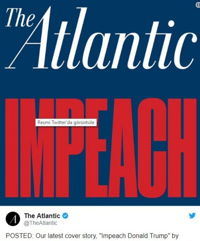 The Atlantic dergisinden 'Trump görevden alınsın' çağrısı
