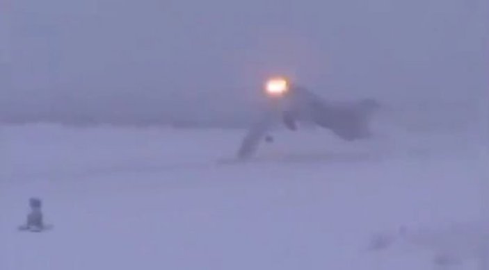 Rus savaş jetinin kaza görüntüleri yayınlandı