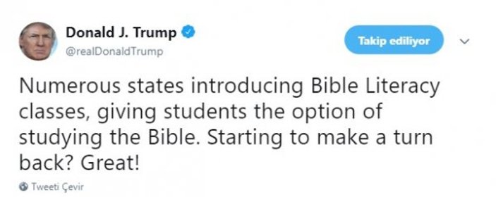 ABD'de okullarda İncil dersi verilecek