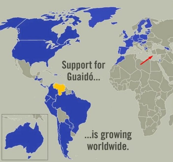 Guaido'ya sahip çıkan ülkeler Amerika'yı sevindirdi