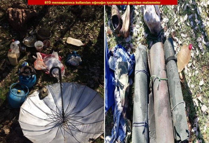 Diyarbakır'da teröristlerin şemsiyeleri bulundu