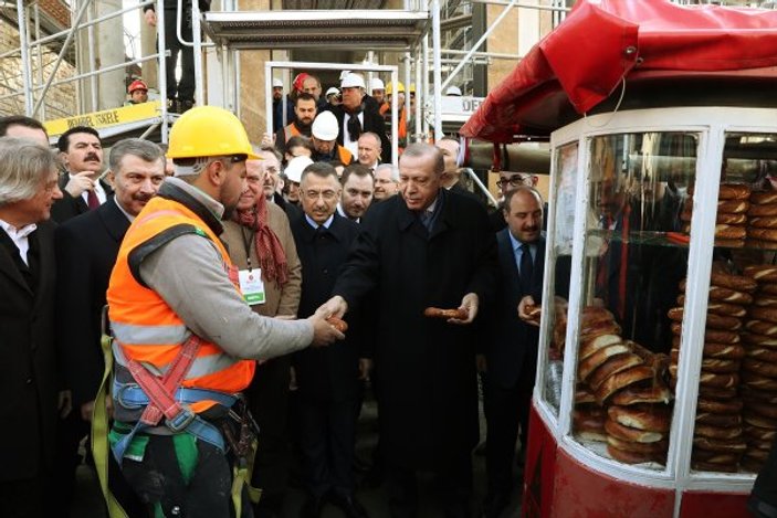 Cumhurbaşkanı Erdoğan Taksim Camisi inşaatını gezdi