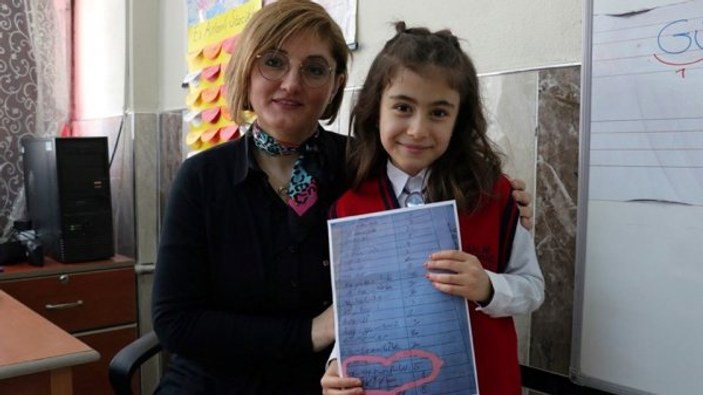 Elazığ'da küçük öğrenci Hiranur'un Türkiye hassasiyeti