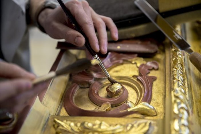 Tarihi altın varaklı eserler hayata döndürülüyor