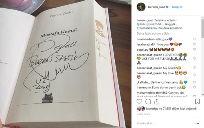 Yılmaz Özdil'den Beren Saat'e 'Mustafa Kemal' kitabı