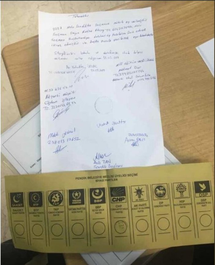 Pendik'te seçmene CHP'ye oy basılmış pusula verildi