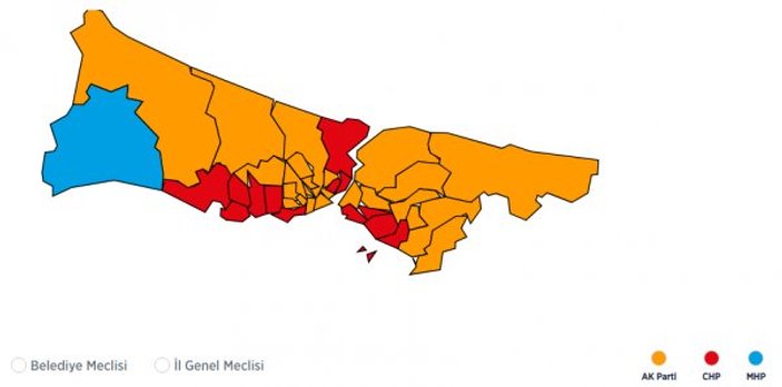 İstanbul ilçelerinde seçim sonuçları