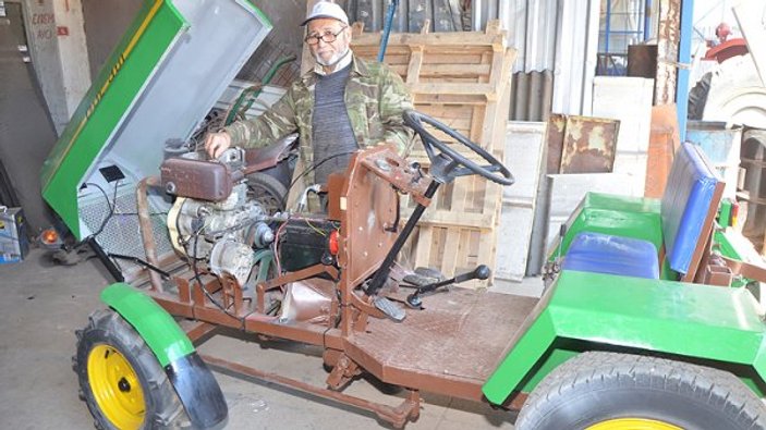 Tekirdağ'da bir çiftçi 5 bin liraya kendi traktörünü yaptı