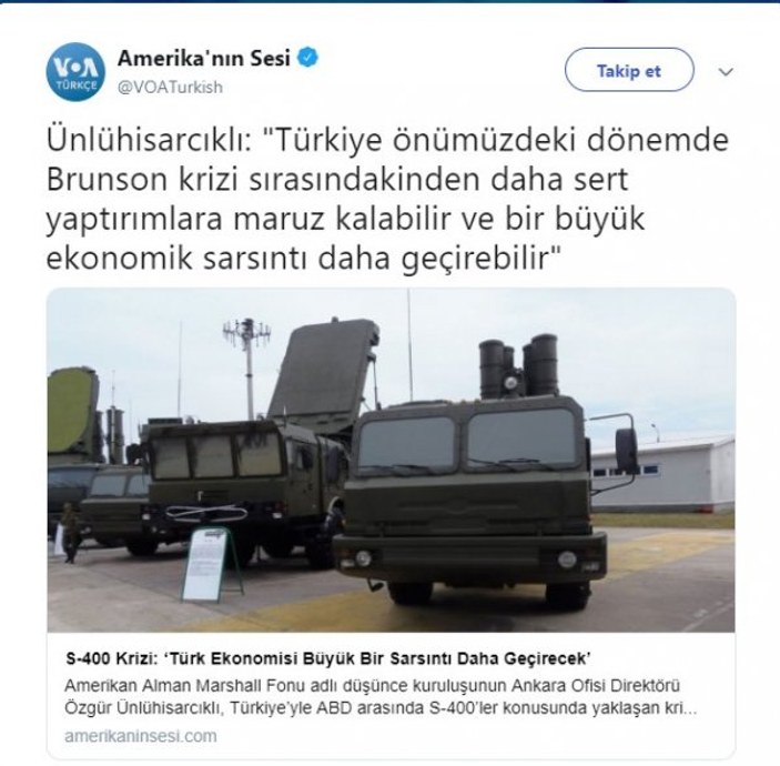 Amerikan medyasında Türkiye'ye yaptırım tehdidi