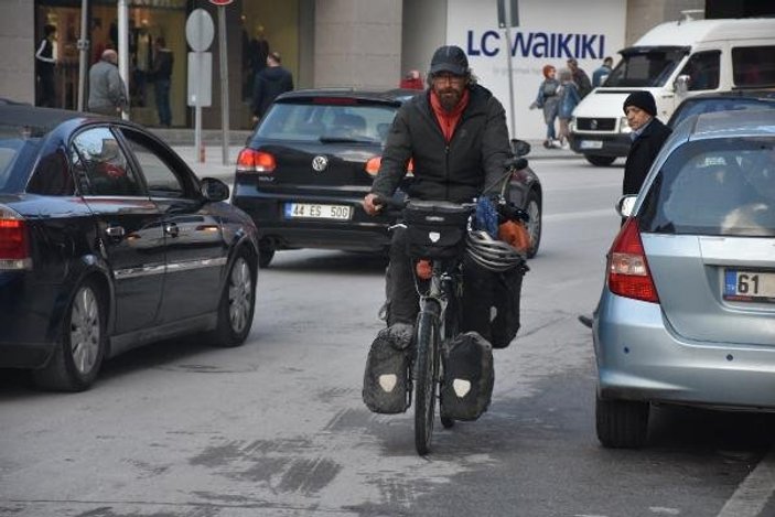 Bisikletle dünyayı gezen Fransız'ın son durağı Malatya